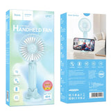HOCO DF07 Mini Handheld Fan 1200 mAh Battery with Phone Holder - Blue