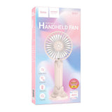 HOCO DF07 Mini Handheld Fan 1200 mAh Battery with Phone Holder - Pink