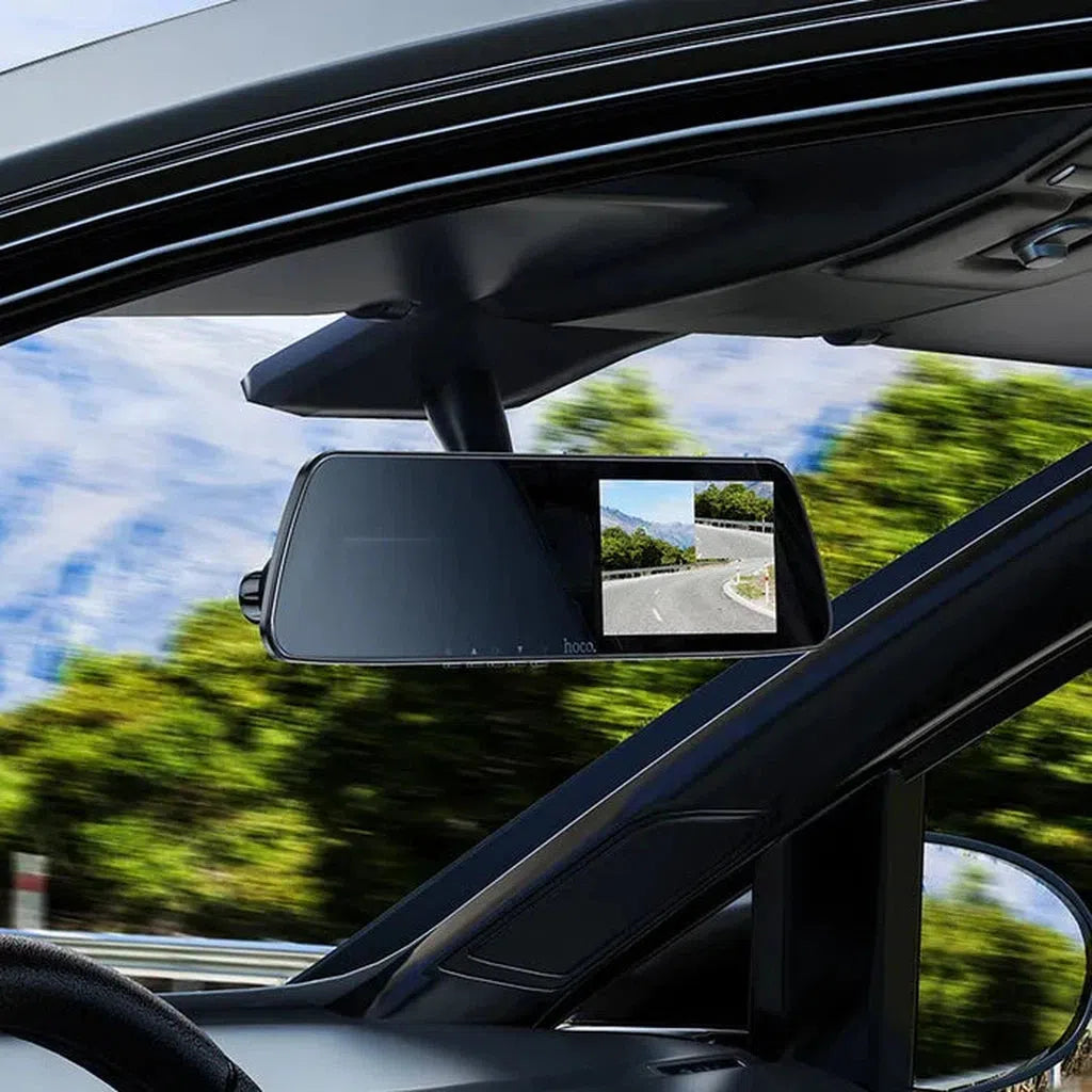 HOCO DV4 4.5-inch rearview mirror driving recorder(dual-channel) - Star Light Kuwait