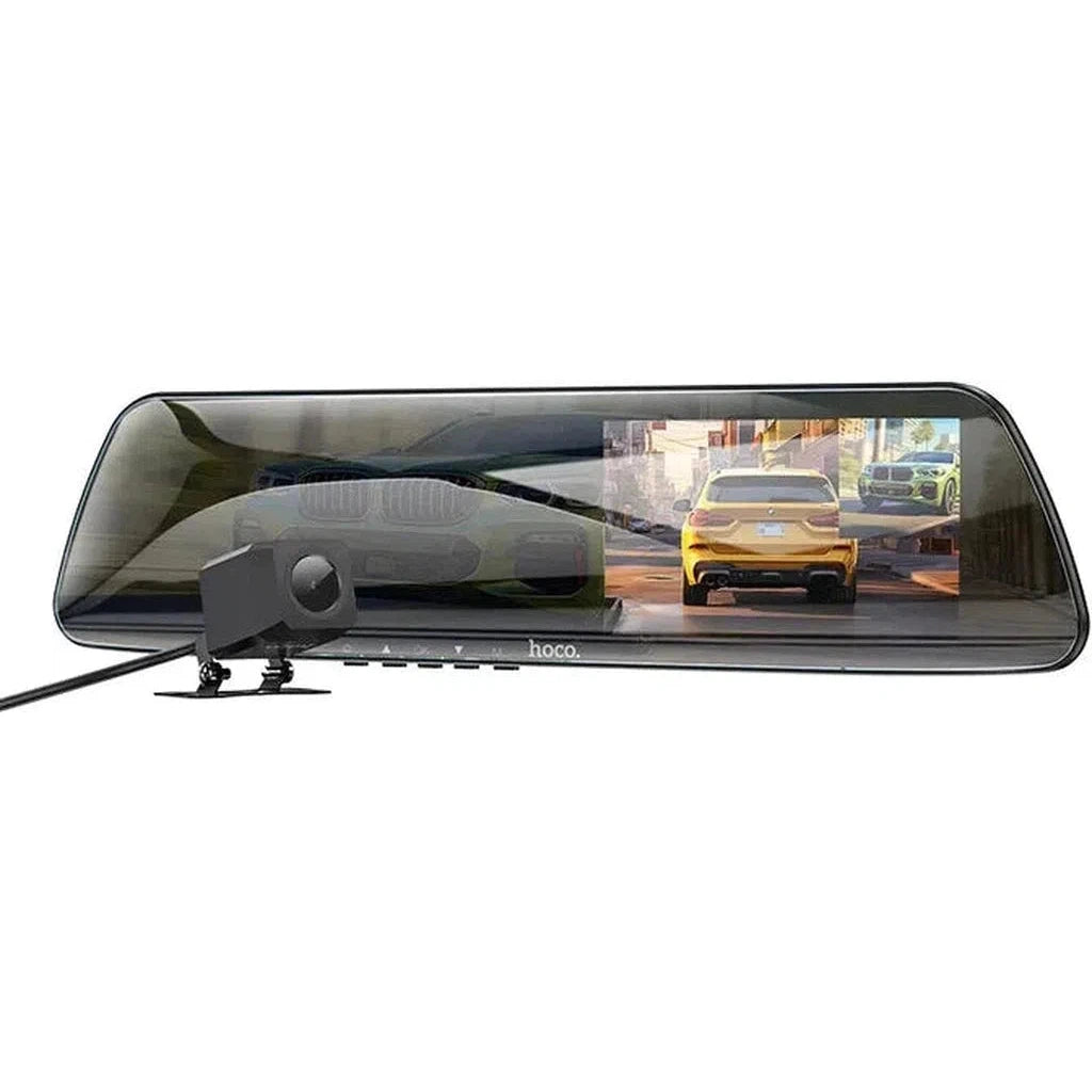 HOCO DV4 4.5-inch rearview mirror driving recorder(dual-channel) - Star Light Kuwait
