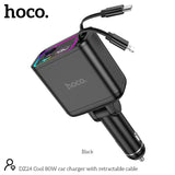 HOCO DZ24 Car Charger - 80W / USB-A / Type-C / Black