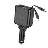 HOCO DZ24 Car Charger - 80W / USB-A / Type-C / Black