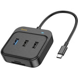 HOCO HB38 Easy link 7-in-1 Multiport Adapter(HDTV+SD/TF+USB3.0+USB2.0*2+PD100W) - Star Light Kuwait