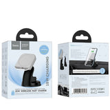 HOCO HW18 Crystal magnetic wireless fast charging car holder(center console) - Grey - Star Light Kuwait