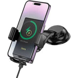HOCO HW22 Precious wireless fast charging car holder(center console) - Black - Star Light Kuwait