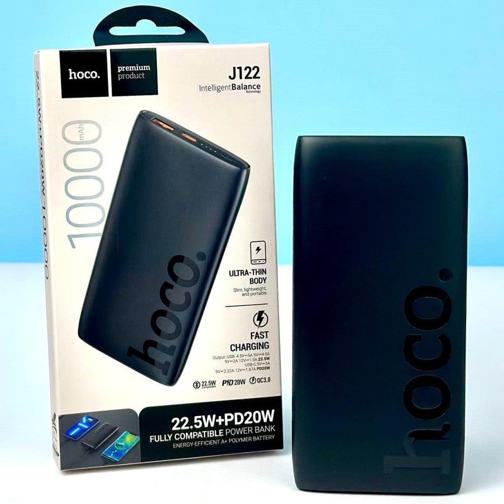 HOCO J122 Respect 22.5W+PD20W fully compatible power bank(10000mAh) - Black - Star Light Kuwait