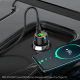 شاحن سيارة HOCO NZ6 - 45 واط / منفذ USB-C / منفذ Lightning / أسود