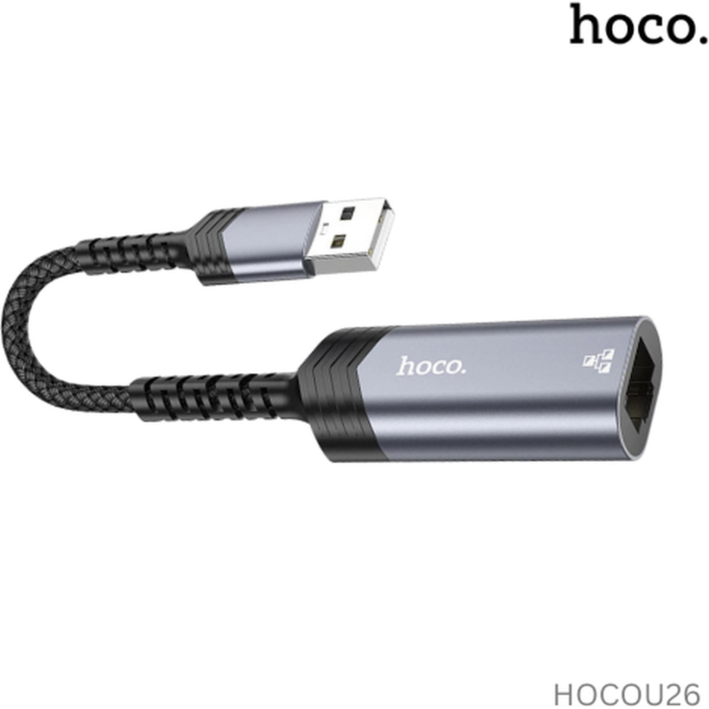 HOCO UA26 USB ethernet adapter(1000 Mbps) - Star Light Kuwait