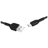 كابل شحن ونقل بيانات فلاش Hoco X20 - منفذ Micro USB / طوله متران / أسود