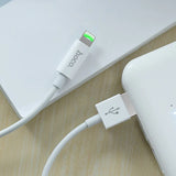 HOCO X43 SATELLITE CHARGING DATA CABLE LIGHTNING 2.4A 1M - WHITE