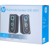 مكبر صوت HP DHE-6001 سلكي متعدد الوسائط، صغير الحجم، ستيريو، محيطي، بإضاءة خلفية، مزود بإضاءة RGB، مناسب للألعاب