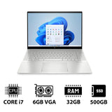 HP ENVY 16-H0056NE - 16" WQXGA / i7 / 32GB / 500GB (NVMe M.2 SSD) / RTX 3060 6GB VGA / Win 11 Home / 1YW / Natural Silver Aluminum - Laptop