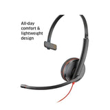 HP Poly Blackwire 3210 Mono USB-C Headset - On-ear / USB-C/A Adapter