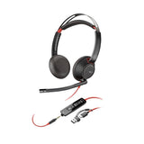 HP Poly Blackwire 5220 Stereo USB-C Headset - On-Ear / 3.5mm / USB-C/A Adapter