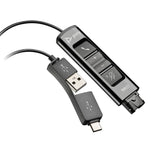 HP Poly EncorePro HW710 Single Ear Headset + HP Poly DA85 USB to QD Black Adapter