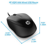 HP Wired Mouse 1000 - 1200 DPI / Black
