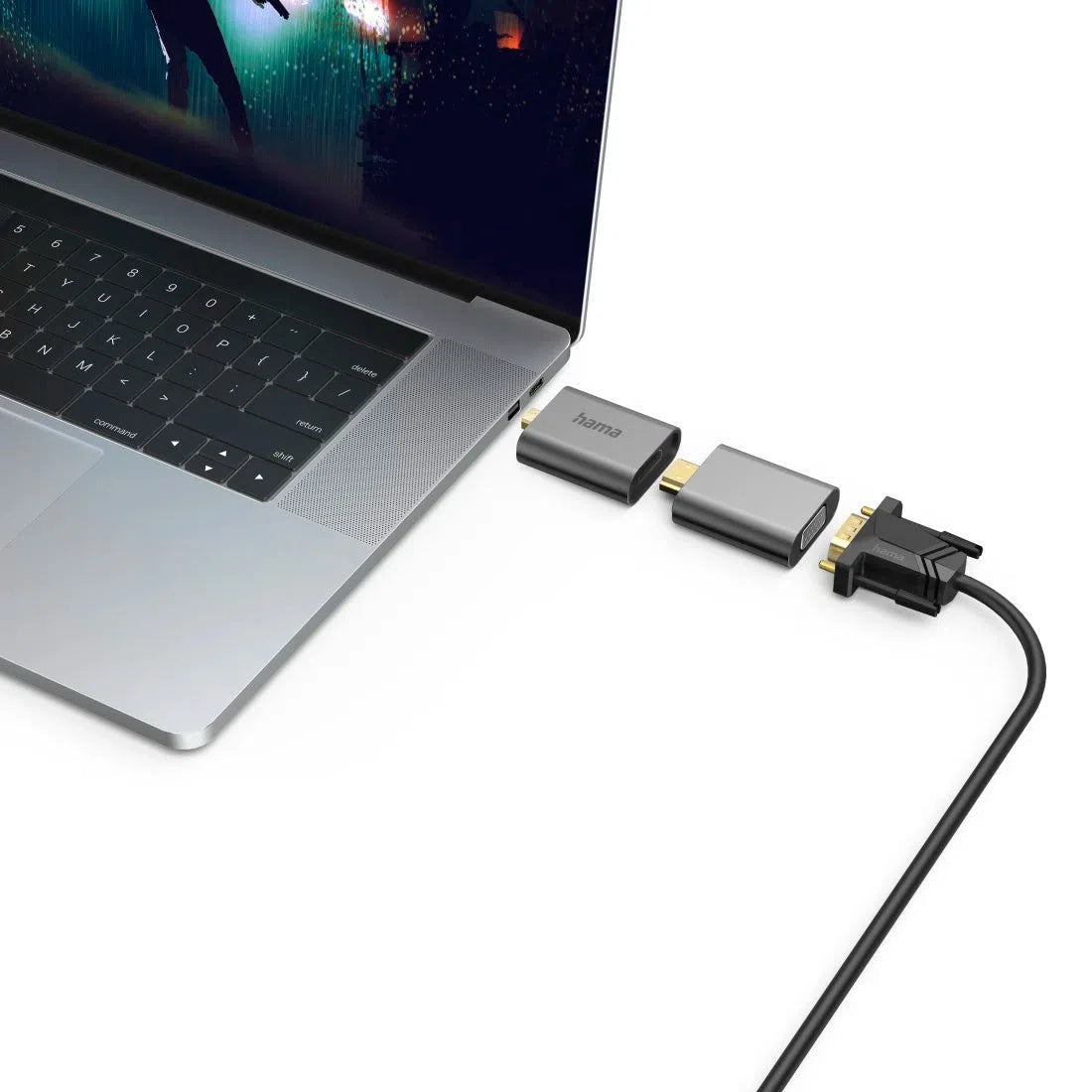Hama 6 in1 Adapter Connect2Go, USB-C, Mini-DisplayPort, HDMI, VGA-Adapter-Hama-Star Light Kuwait
