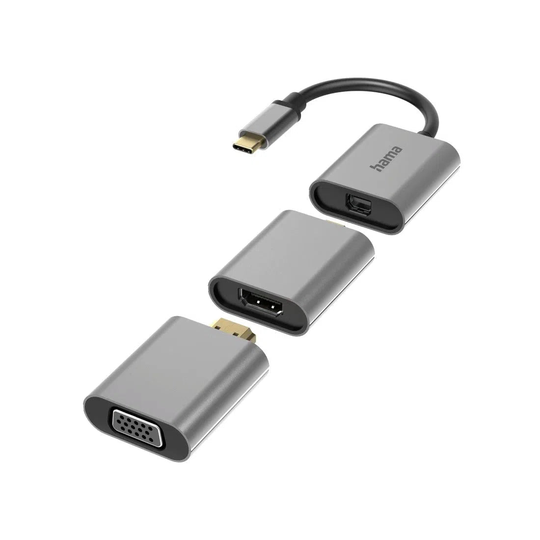 Hama 6 in1 Adapter Connect2Go, USB-C, Mini-DisplayPort, HDMI, VGA-Adapter-Hama-Star Light Kuwait