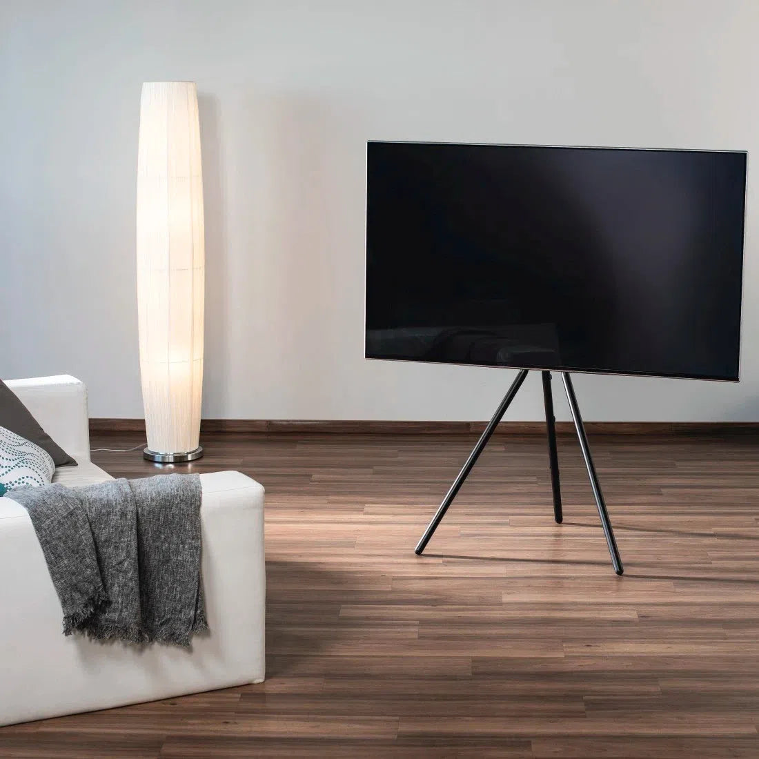 Hama Easel Design 75-inch TV Stand, 191 cm Variable Height, Walnut Wood Look-TV Stand-Hama-Star Light Kuwait