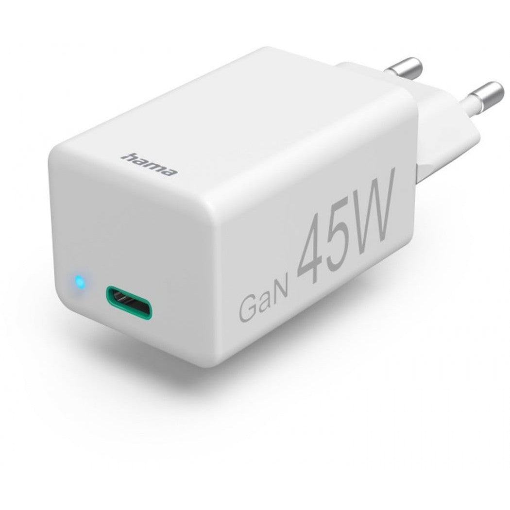 Hama Mini GaN Charger Kit UK 45W,GaN,PD/QC White-Adapter-Hama-Star Light Kuwait