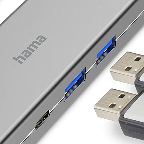 Hama USB-C Hub, Multiport, 4 Ports, 2 x USB-A, USB-C, HDMI-Adapter-Hama-Star Light Kuwait