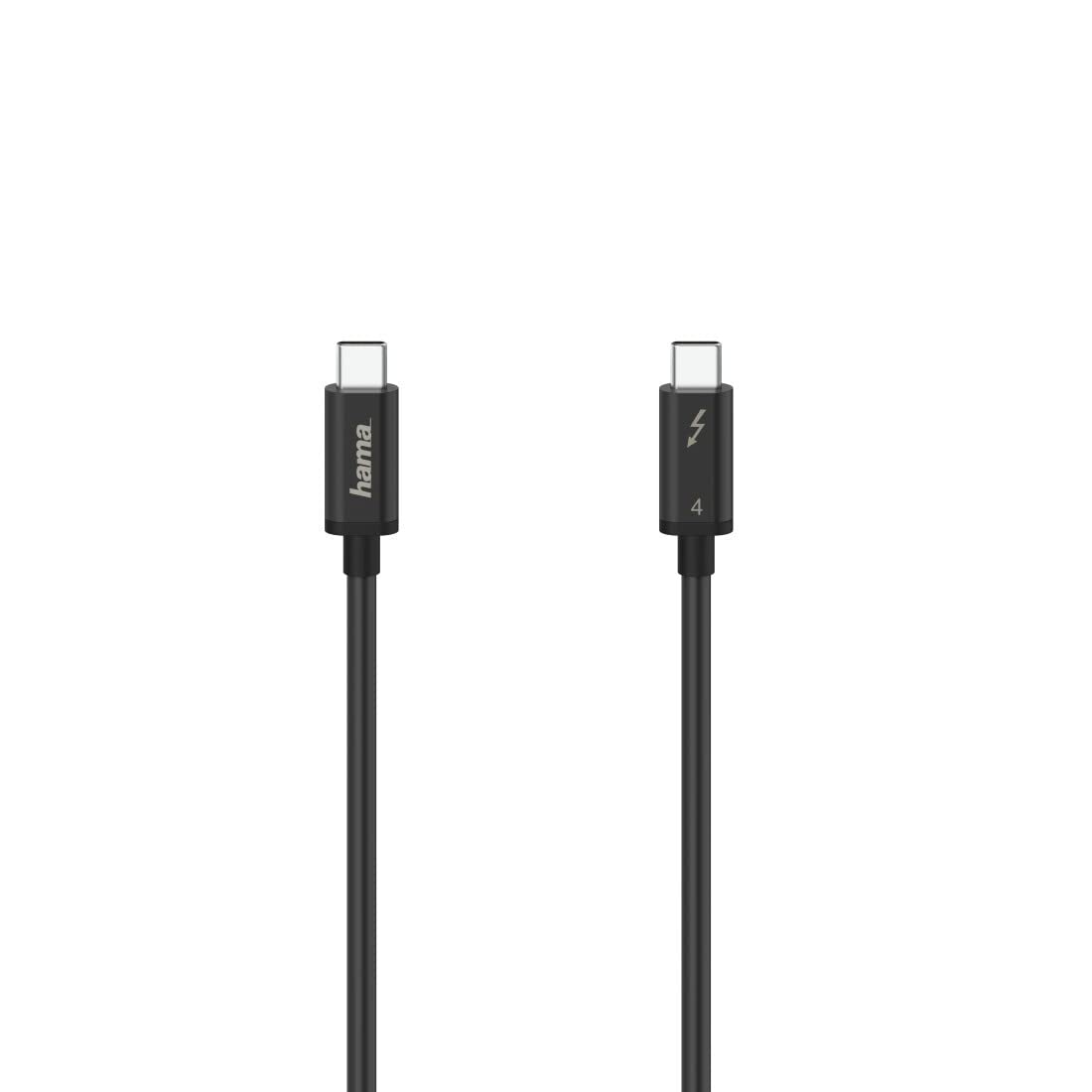 Hama USB-C Thunderbolt-4 Cable, 40 Gbit/s, 5A, 100W, Ultra-HD 8K, 0.80 m-IT Cables-Hama-Star Light Kuwait