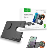 Hoco 3 in 1 15W Magsafe Magnetic Dock Wireless Charger Folding Stand CQ1