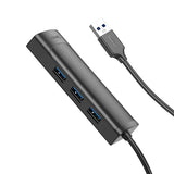 محول هوكو 4 في 1 من USB-A إلى USB 2.0 3+RJ45 (HB42)