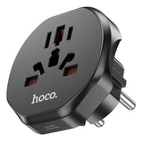 Hoco AC6 Unimpeded universal conversion plug(EU) - Black