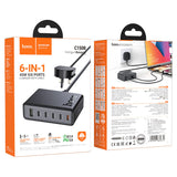 Hoco C150B Modern Charging Station – 45W PD Fast Charger with USB-C + USB-A Ports (UK Plug)