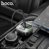 شاحن سيارة Hoco E75 بقوة 30 واط يدعم الشحن السريع PD و USB و QC3.0 وبلوتوث ومشغل MP3 وراديو FM - أسود
