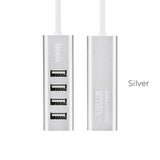 موزع USB من هوكو HB1 – محول USB-A إلى 4 منافذ USB 2.0 للشحن ومزامنة البيانات