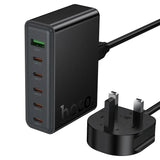 Hoco Modern Charging Station – 70W PD Fast Charge Hub with USB-C & Dual USB-A (UK Plug)