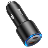 شاحن سيارة Hoco NZ3 بإضاءة LED - من النوع C / Lightning / أسود