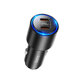 شاحن سيارة Hoco NZ3 بإضاءة LED - من النوع C / Lightning / أسود