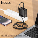 Hoco PD67W3 4-Port Fast Charger – 67W GaN Power Adapter with Type-C to Type-C Cable