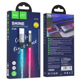 كابل بيانات وشحن Hoco U112 Shine لأجهزة iPhone بطول 1 متر - رمادي