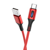 Hoco U79 Intelligent Charging Data Cable - USB / Type-C / 1.2 Meter / Red