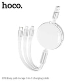 Hoco X78 Easy pull storage 3-in-1 charging cable