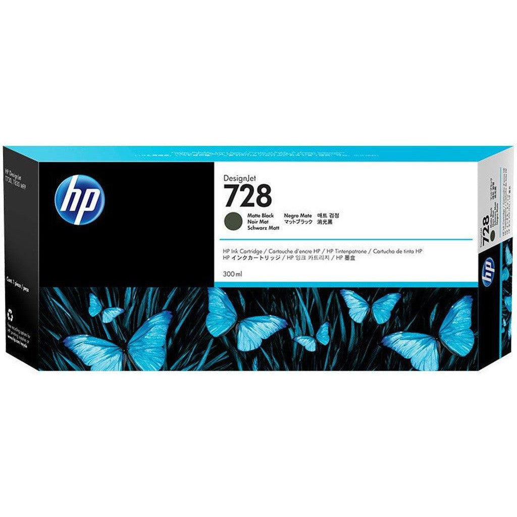 Hp 728 Matte Black 300Ml Designjet Ink Cartridge F9J68A-Inks And Toners-HP-Star Light Kuwait