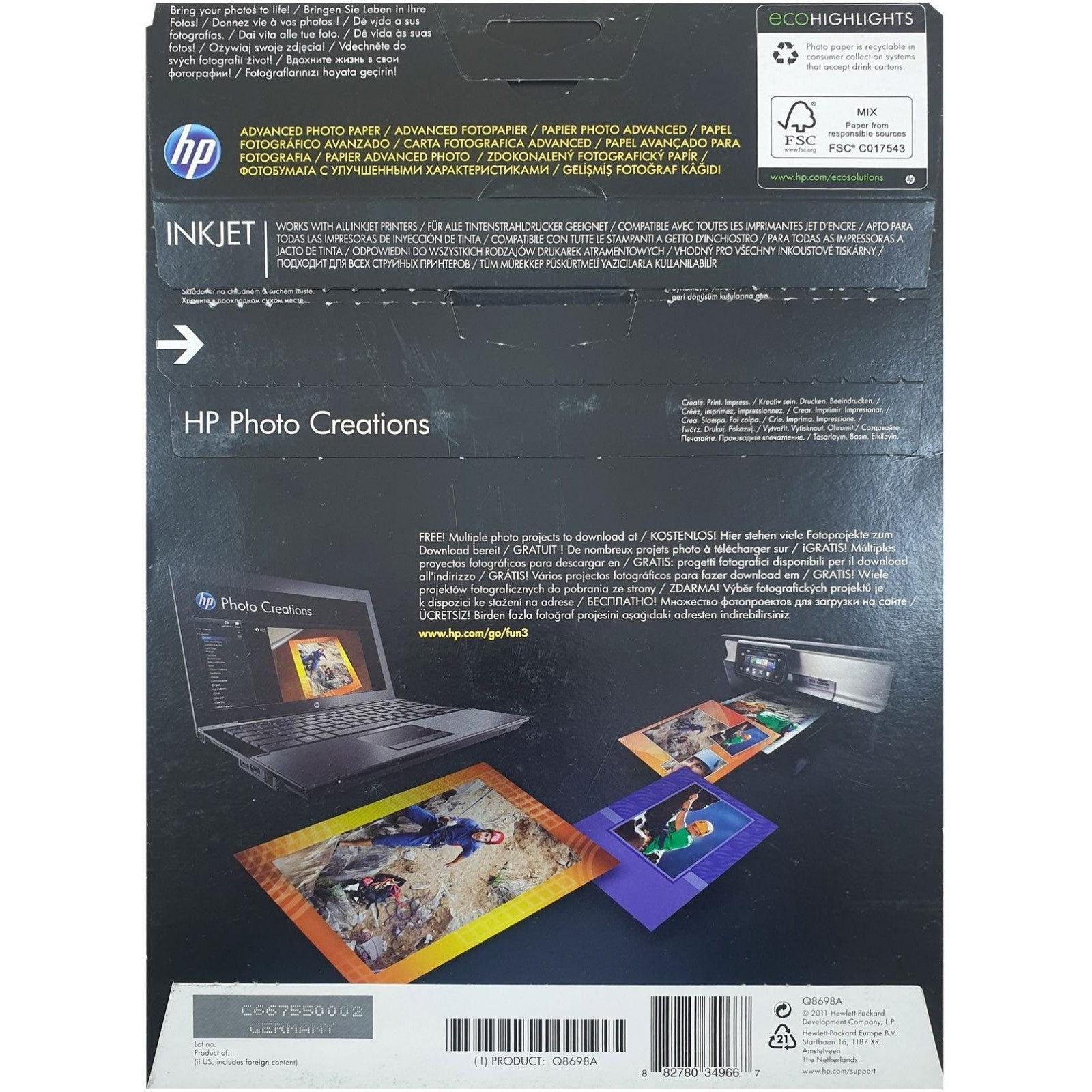 Hp Advance Photo Paper Glossy A4 50Pc-A4 Paper-HP-Star Light Kuwait