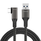 iEngage Braided T-Angled USB-A To USB-C Cable( USB 3.2) (3M) (Black)