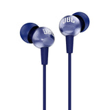 سماعات أذن سلكية JBL C200 SIU مع ميكروفون، صوت جهير نقي من JBL، لون أزرق