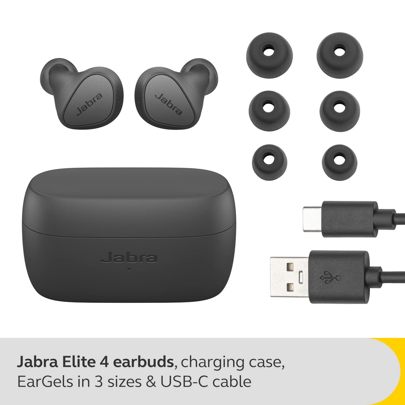 Jabra Elite 4 Dark Grey-Earphones-Jabra-Star Light Kuwait