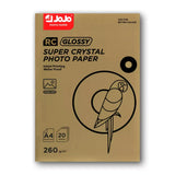 JoJo RC Glossy Super Crystal Photo Paper – A4, 260 GSM, 20 Sheets