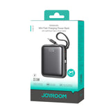 Joyroom 10000mAh Mini Power Bank – 22.5W Fast Charging, Built-in Dual Cables - Black