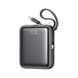 Joyroom 10000mAh Mini Power Bank – 22.5W Fast Charging, Built-in Dual Cables - Black