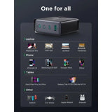 Joyroom 140W 3C1A Fast Charger-Black+240W C to C Cable 1.2m GaN Ultra