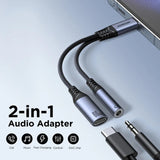 محول الصوت Joyroom 2 في 1 من USB-C إلى 3.5 ملم + USB-C