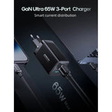 Joyroom GaN Ultra 65W 2C1A Fast Charger + 100W Type-C to Type-C Cable 1.2m